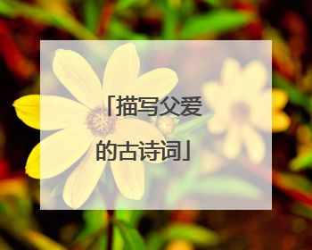 描写父爱的古诗词