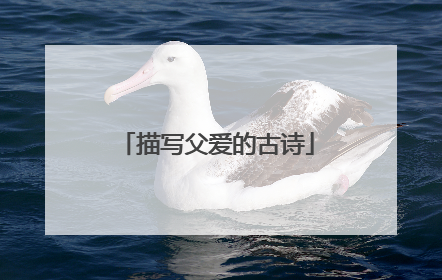 描写父爱的古诗
