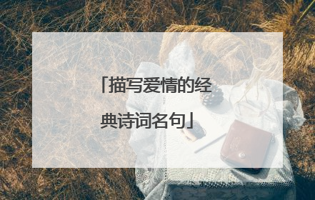 描写爱情的经典诗词名句