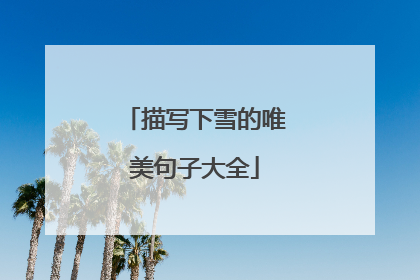 描写下雪的唯美句子大全