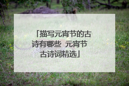 描写元宵节的古诗有哪些 元宵节古诗词精选