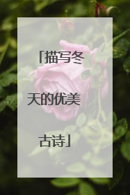 描写冬天的优美古诗