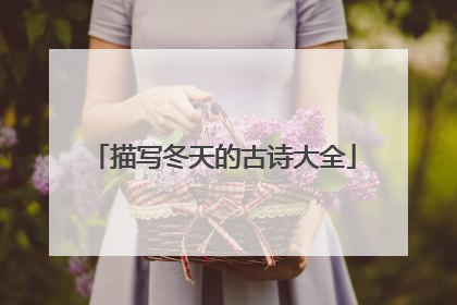 描写冬天的古诗大全