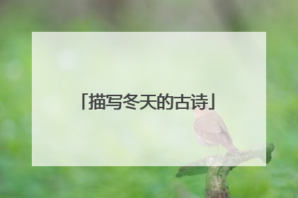 描写冬天的古诗