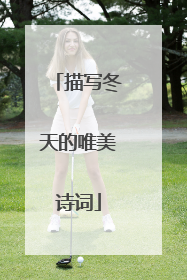 描写冬天的唯美诗词