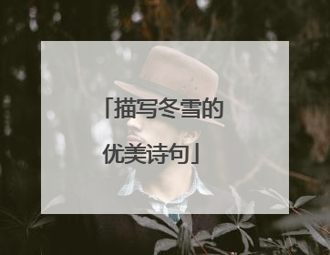 描写冬雪的优美诗句