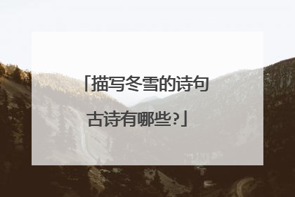描写冬雪的诗句古诗有哪些?
