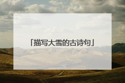 描写大雪的古诗句