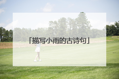 描写小雨的古诗句