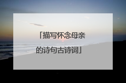 描写怀念母亲的诗句古诗词
