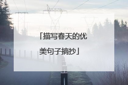 描写春天的优美句子摘抄