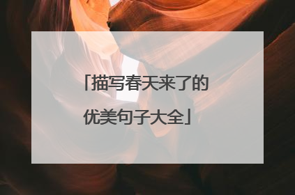 描写春天来了的优美句子大全