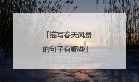 描写春天风景的句子有哪些