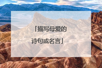 描写母爱的诗句或名言