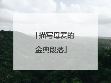 描写母爱的金典段落