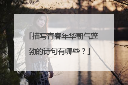 描写青春年华朝气蓬勃的诗句有哪些?