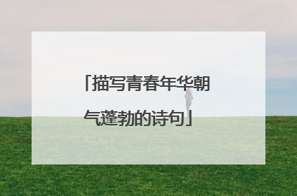 描写青春年华朝气蓬勃的诗句