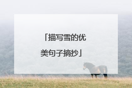 描写雪的优美句子摘抄