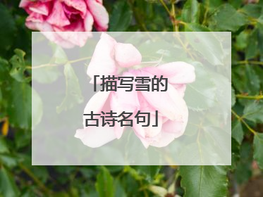 描写雪的古诗名句