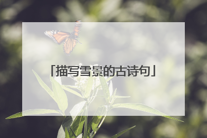 描写雪景的古诗句