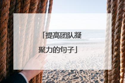 提高团队凝聚力的句子