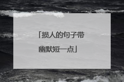 损人的句子带幽默短一点