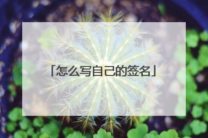 怎么写自己的签名