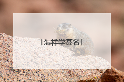 怎样学签名