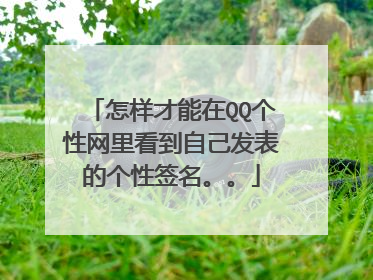 怎样才能在QQ个性网里看到自己发表的个性签名。。
