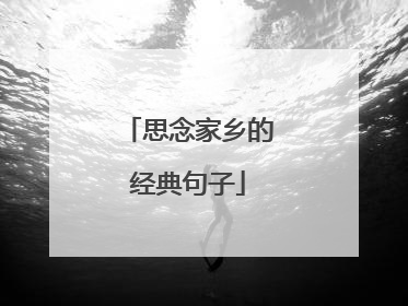 思念家乡的经典句子