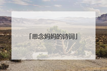 思念妈妈的诗词