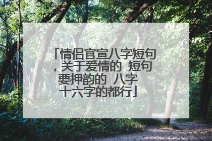 情侣官宣八字短句，关于爱情的 短句 要押韵的 八字 十六字的都行
