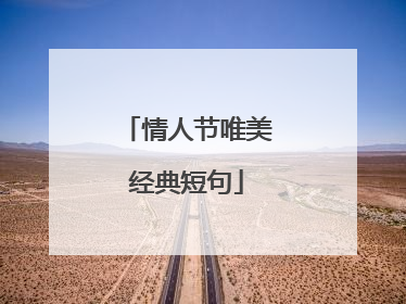 情人节唯美经典短句