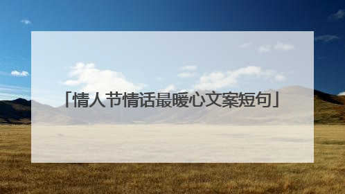 情人节情话最暖心文案短句