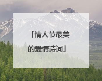 情人节最美的爱情诗词