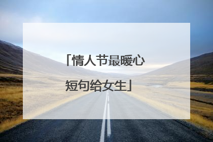 情人节最暖心短句给女生