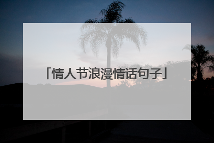 情人节浪漫情话句子