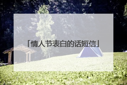 情人节表白的话短信