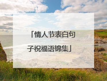 情人节表白句子祝福语锦集