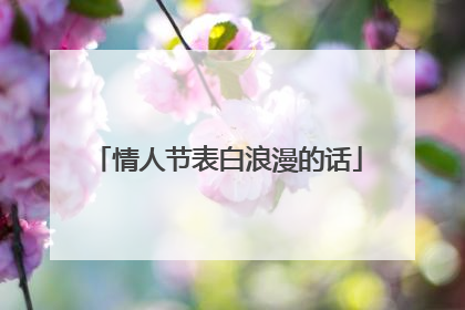 情人节表白浪漫的话
