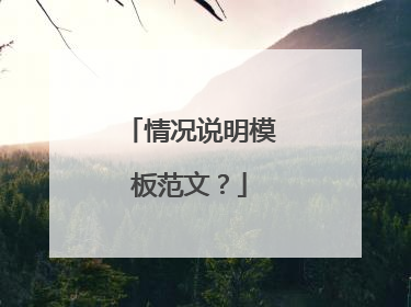 情况说明模板范文?