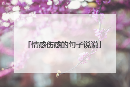情感伤感的句子说说