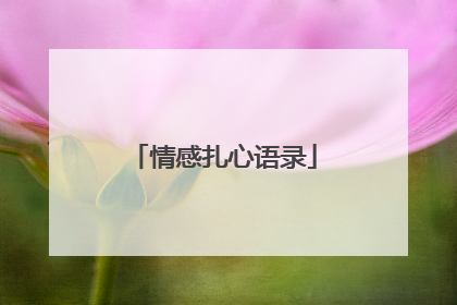 情感扎心语录