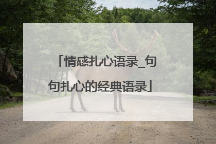 情感扎心语录_句句扎心的经典语录
