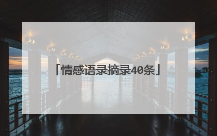 情感语录摘录40条