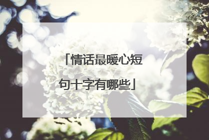 情话最暖心短句十字有哪些