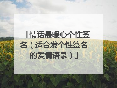 情话最暖心个性签名(适合发个性签名的爱情语录)
