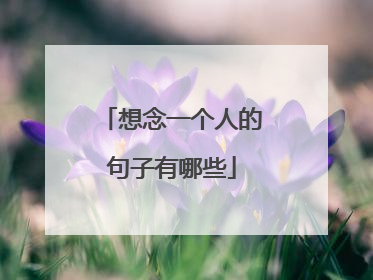 想念一个人的句子有哪些