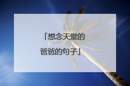 想念天堂的爸爸的句子