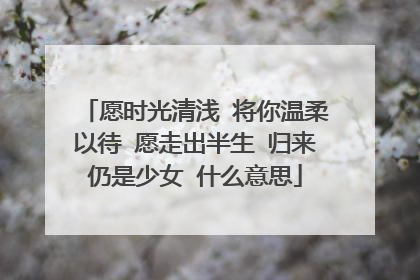 愿时光清浅 将你温柔以待 愿走出半生 归来仍是少女 什么意思
